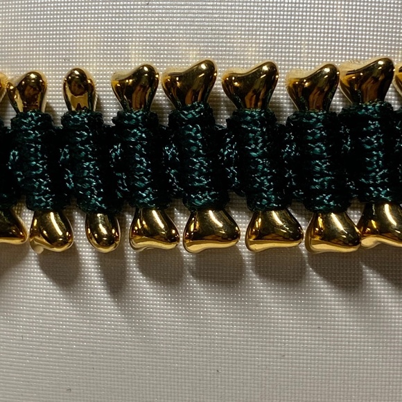 Heart U Back Gold Plated Green Bone Bracelet - Picture 3 of 5